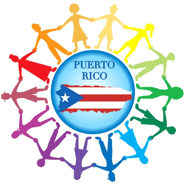 Vektor Illustration Puerto Rico Mit Einem Verband Zur Heilung Helfen — Stockvektor
