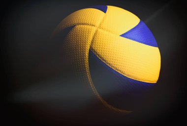 siyah arka plan üzerine voleybol topu.