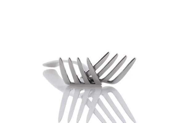 Steel fork isolated on white background — Stock Photo, Image