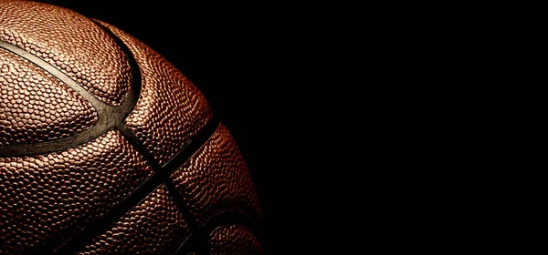 Pelota de baloncesto sobre fondo negro. — Foto de Stock