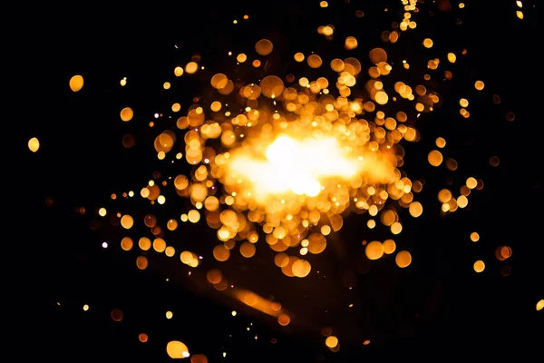 Glowing Sparks in the dark — Stock Photo, Image
