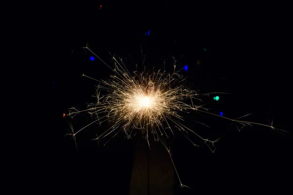 Glowing Sparks in the dark — Stock Photo, Image