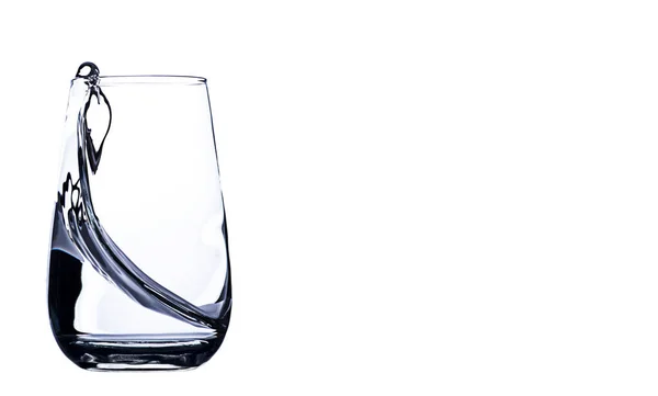 Water Glass Water Splash Isolated White Background — Stock Photo, Image