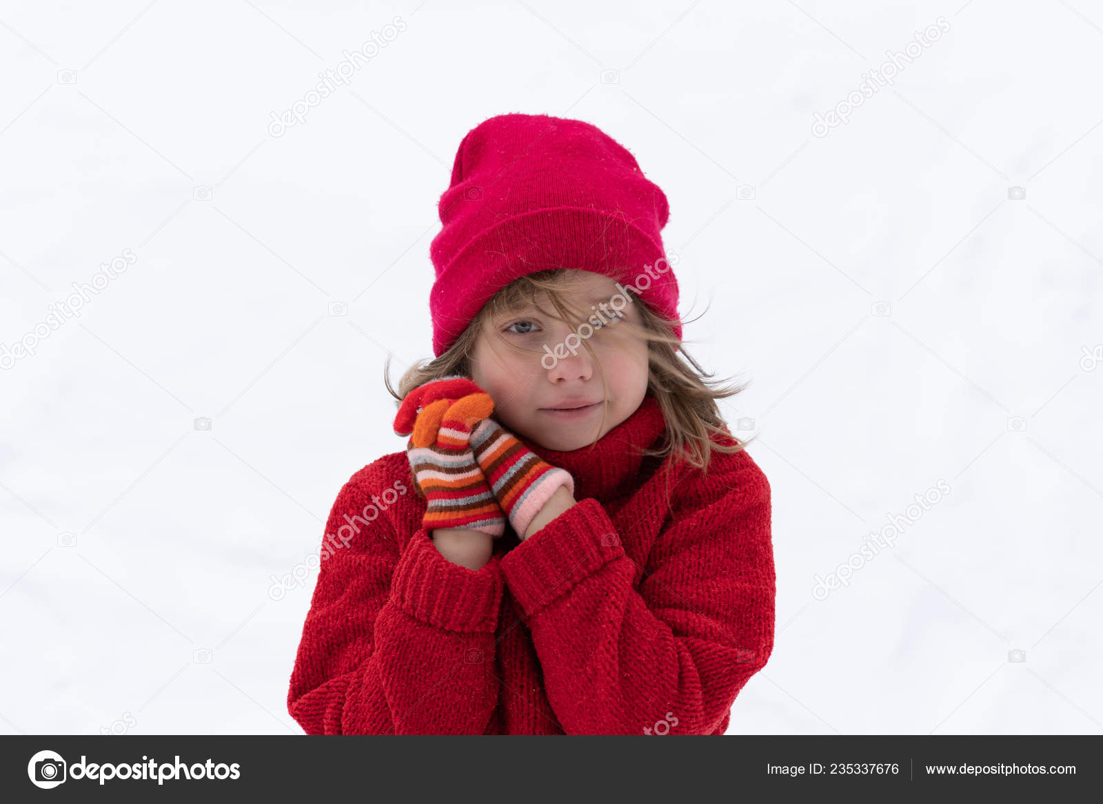 little girl red sweater