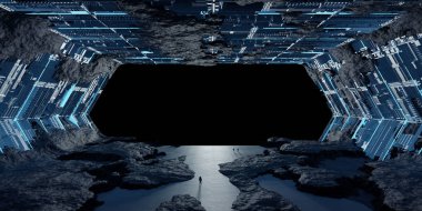 Nasa tarafından döşenmiş bu görüntü büyük blueish asteroit uzay İçişleri 3d işleme öğeleri