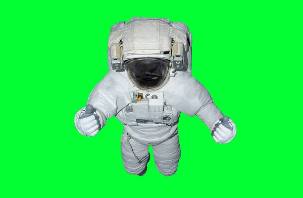 Astronauta Flotando Aislado Sobre Fondo Verde Elementos Representación Esta Imagen —  Fotos de Stock