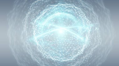 Gri arka plan 3d render üzerindeki dijital ağ bağlantısı küre arabirimi