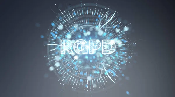 Digital Gdpr Interface Blue Grey Background Rendering — Stock Photo, Image