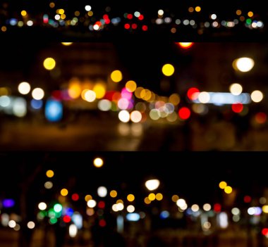 Bokeh trafik lambasından gece bir büyük şehir yol sokak