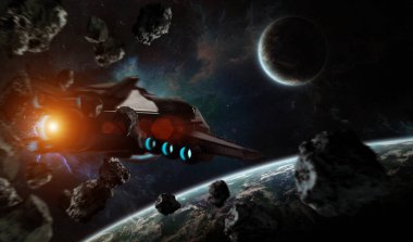 Güneş doğarken dış gezegenlerle uzaydaki uzak gezegen sistemi NASA tarafından desteklenen bu görüntünün elementlerini oluşturur.