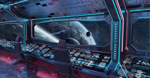 Grunge uzay gemisi Mavi ve pembe iç uzak sistem 3d işleme öğeleri Nasa tarafından döşenmiş bu görüntünün üzerinde manzaralı