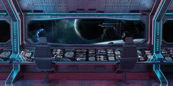 Grunge uzay gemisi Mavi ve pembe iç uzak sistem 3d işleme öğeleri Nasa tarafından döşenmiş bu görüntünün üzerinde manzaralı