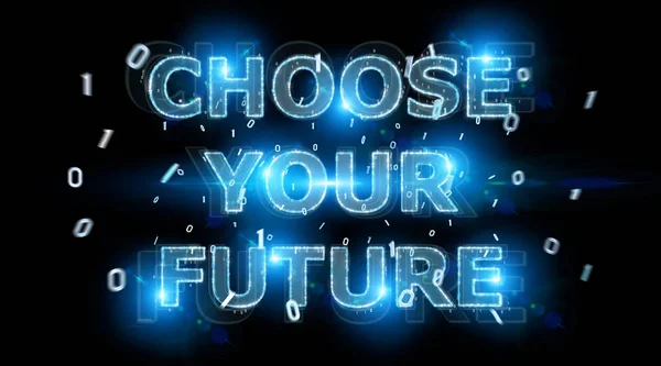 Future Decision Text Interface Black Background Rendering — Stock Photo, Image