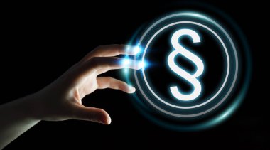 İşkadını yasalara koruma sağ 3d rendering kullanarak arka plan bulanık üzerinde