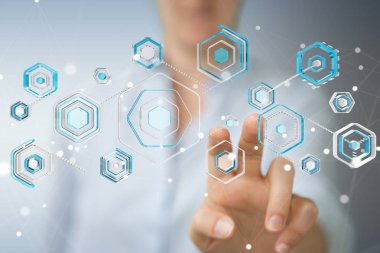 Bir siber saldırı 3d render engellemek için arka plan bulanık kullanma işkadını virüsten koruma