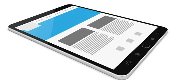 Modern Digital Tactile Tablet White Background Rendering — Stock Photo, Image