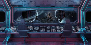 Grunge uzay gemisi Mavi ve pembe iç uzak sistem 3d işleme öğeleri Nasa tarafından döşenmiş bu görüntünün üzerinde manzaralı