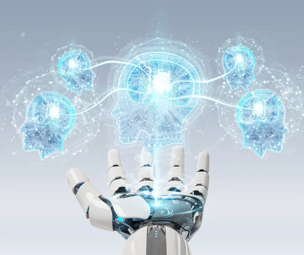 Cyborg Fundal Neclară Creând Inteligență Artificială Redare — Fotografie, imagine de stoc