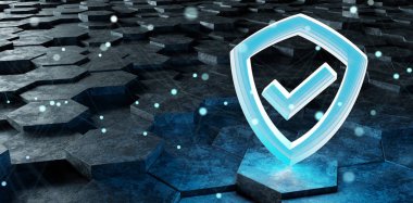 Altıgen yanarak bahislerin doğru arka plan 3d render üzerinde siyah mavi soyut kalkan kutsal kişilerin resmi