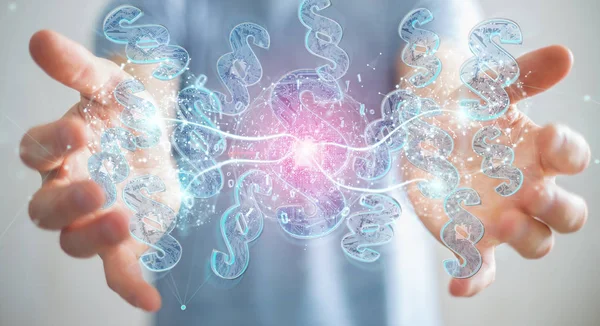 İşadamı 3d işleme dijital paragraf hukuk simgesini kullanarak arka plan bulanık üzerinde