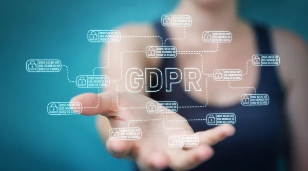 จในพ นหล ดเจน ปกป องข ลของเธอด วยอ นเทอร เฟซกฎหมาย Gdpr — ภาพถ่ายสต็อก