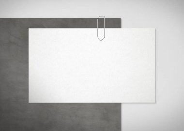 Beyaz boş beton plaka üzerinde 3d render kısaltıldı kartvizit