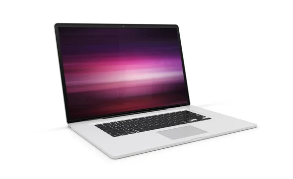 Sidovy Isolerade Moderna Laptop Med Skugga Rendering — Stockfoto