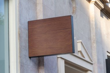 Mağaza marka işareti mockup mermer duvar sokak