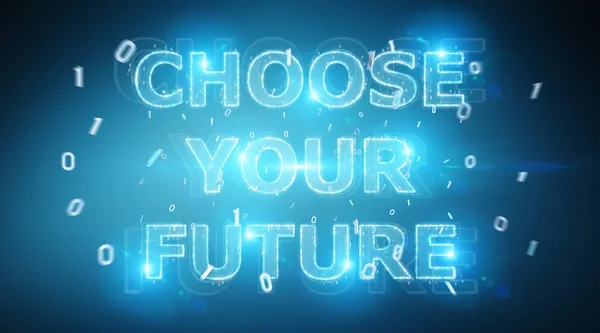 Future Decision Text Interface Blue Background Rendering — Stock Photo, Image