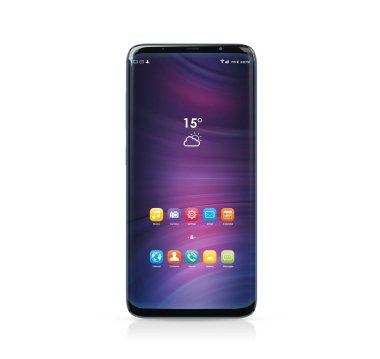 Beyaz arka planda 3d render gölge izole modern smartphone