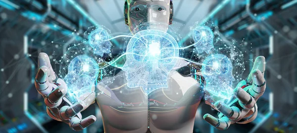 Cyborg Sfondo Sfocato Creazione Intelligenza Artificiale Rendering — Foto Stock