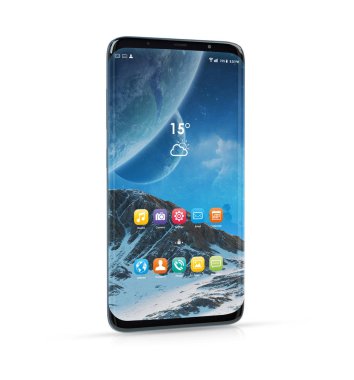 Beyaz arka planda 3d render gölge izole modern smartphone