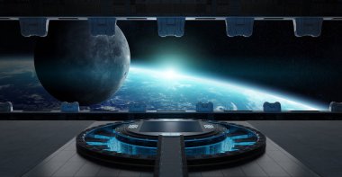 Nasa tarafından döşenmiş bu görüntü büyük blueish iniş pisti uzay İçişleri 3d işleme öğeleri