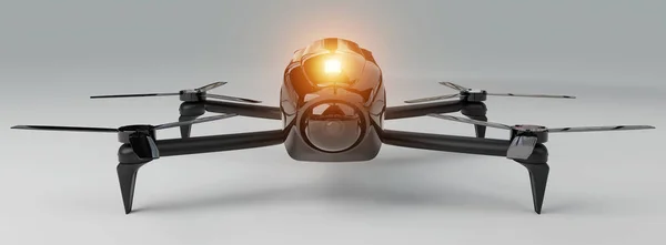 Drone Moderno Sobre Fondo Blanco Renderizado —  Fotos de Stock