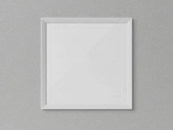 Beyaz Bir Beyaz Dokulu Duvarda Mockup Işleme Çerçeve Kare — Stok fotoğraf