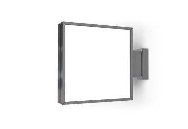 Kare mağaza işareti mockup beyaz arka planda 3d render izole