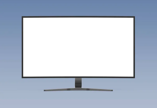 Mockup Monitor Komputer Modern Diisolasi Pada Latar Belakang Abu Abu — Stok Foto