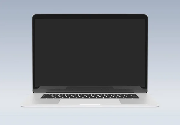 Isolated Modern Laptop Mockup Front View Rendering — Stock Photo, Image