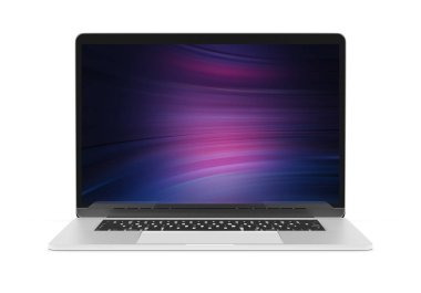 Modern dizüstü mockup önden görünüm 3d render izole