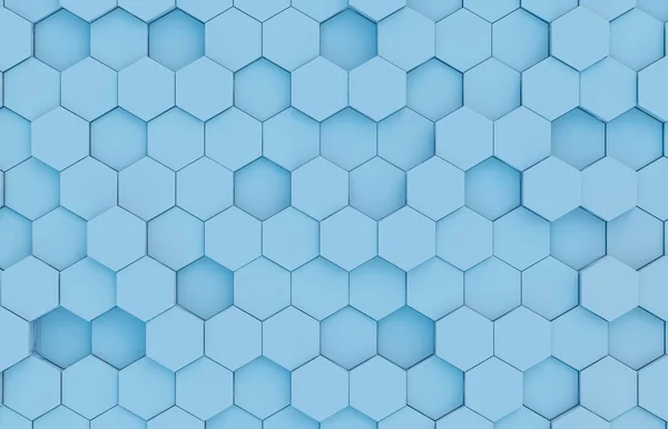 Hexagones Abstractos Azules Patrón Fondo Renderizado —  Fotos de Stock