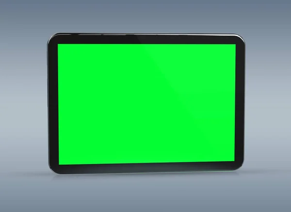 Moderno Tablet Mockup Isolado Fundo Cinza Renderização — Fotografia de Stock