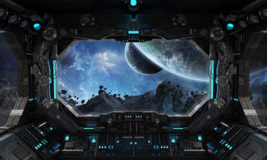 Uzay gemisi grunge iç exoplanet 3d render unsurları Nasa tarafından döşenmiş bu görüntü üzerinde Manzaralı