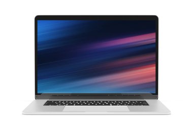 Modern dizüstü mockup önden görünüm 3d render izole