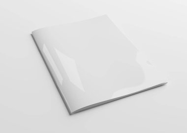 İzole beyaz Dergi kapağı mockup beyaz arka planda 3d render