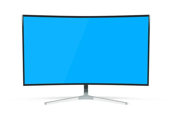 Modern Számítógép Monitor Makett Elszigetelt Fehér Background Leképezés — Stock Fotó
