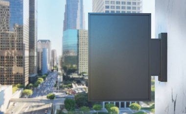Dikdörtgen mağaza işareti mockup modern binasında 3d render