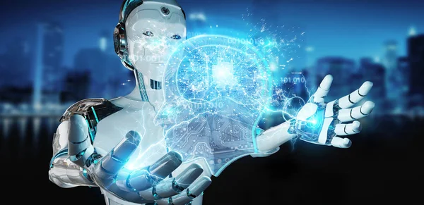 Cyborg Sfondo Sfocato Creazione Intelligenza Artificiale Rendering — Foto Stock