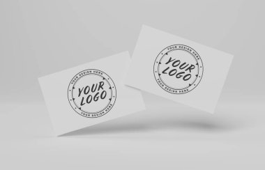 Beyaz arka plan üzerinde 3d render izole iş kartı mockup yüzen