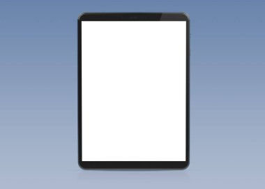 Modern tablet mockup gri arka plan üzerinde 3d render izole