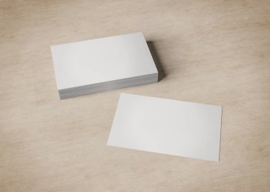 Beyaz iş kart kazık ahşap Resepsiyon mockup 3d render